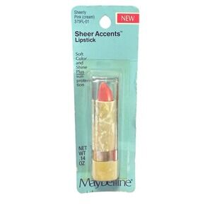 RARE Vintage Maybelline Sheerly Pink (cream) 375FL-01 Sheer Accents Lipstick NOS